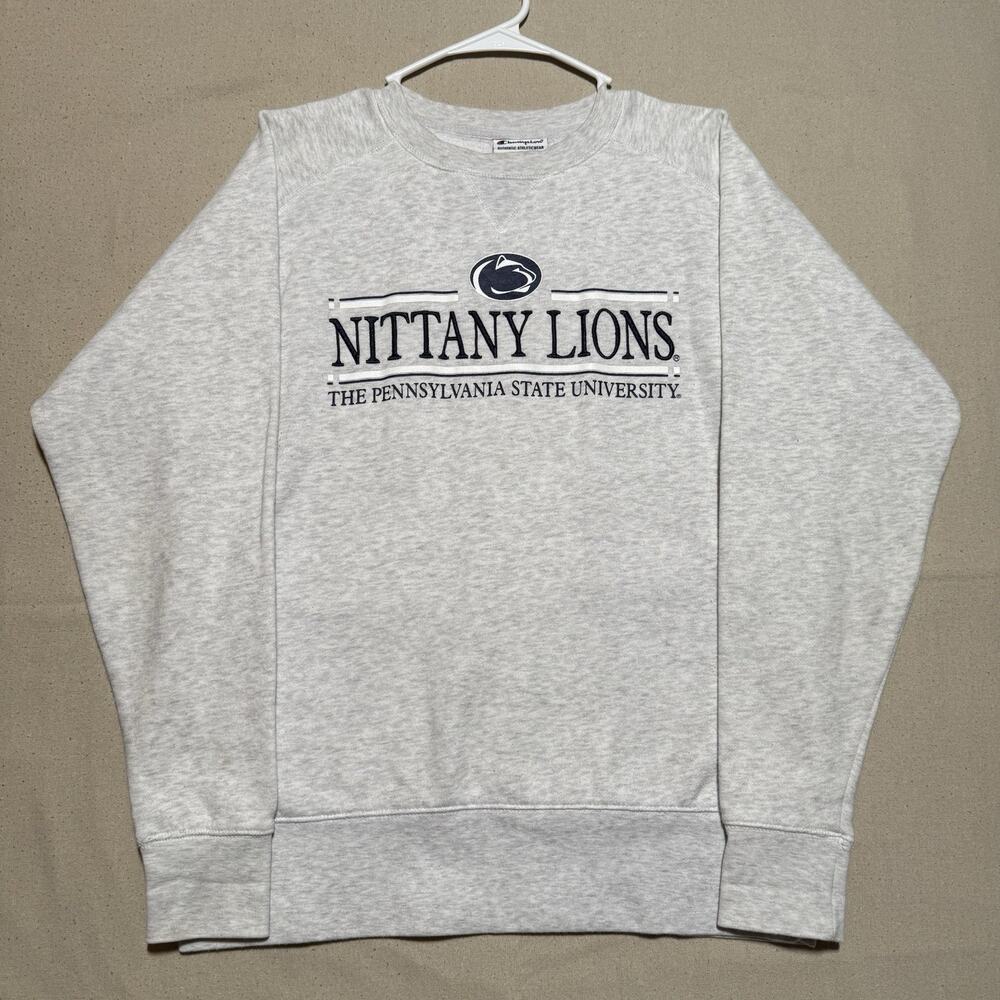 Penn State Nittany Lions Sweatshirt Adult Medium Gray Champion Embroidered